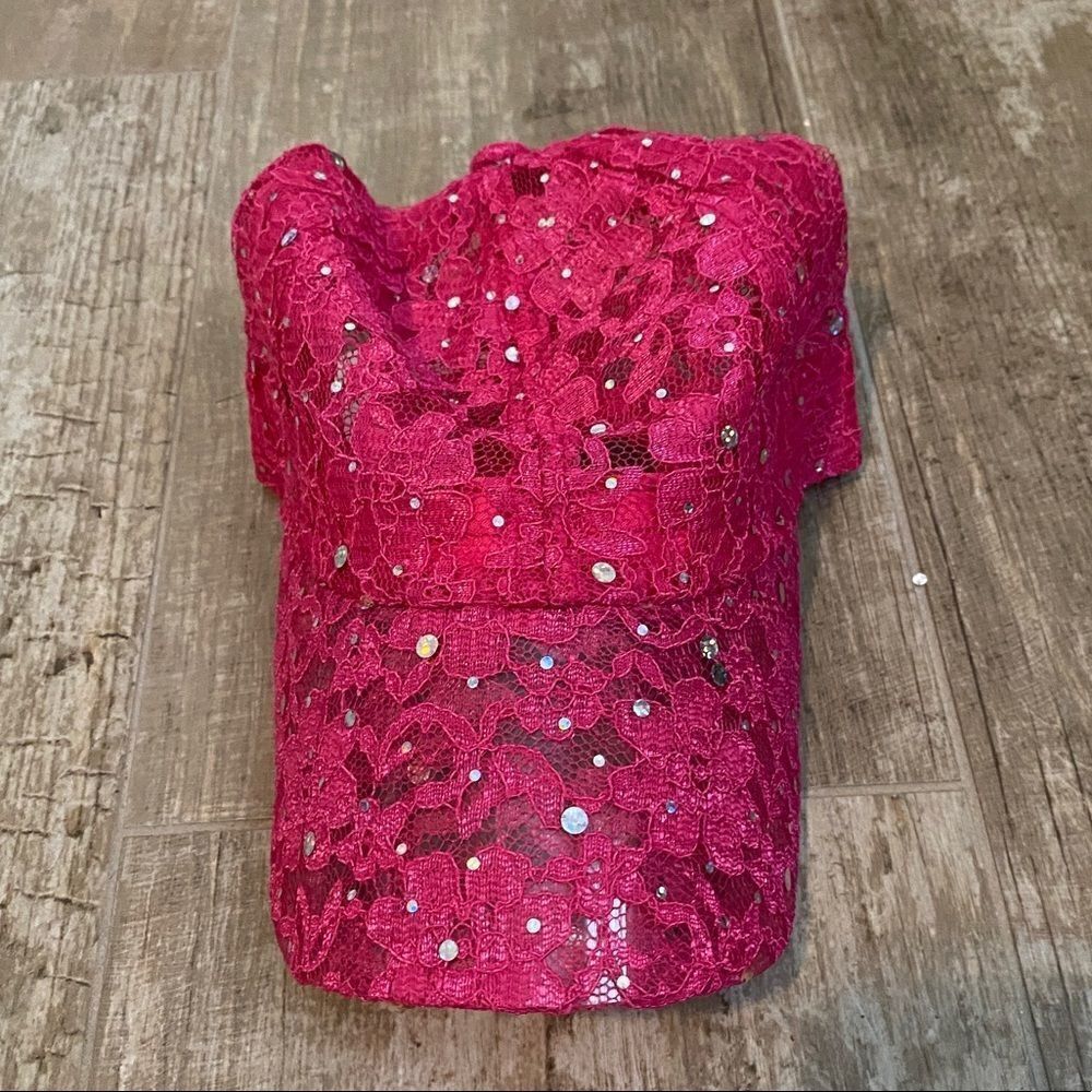 Lace Hat Available in red, lavender & pink